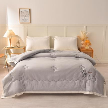 91家纺网 家纺一手货源 找家纺 （总）易展家居 2023新款水洗棉麻泡泡纱大豆被