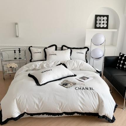 91家纺网 家纺一手货源 找家纺 （总）吾欢心 2025秋冬新款华夫格暖小棉小香风邂逅系列四件套