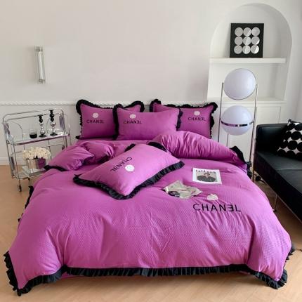 91家纺网 家纺一手货源 找家纺 （总）吾欢心 2025秋冬新款华夫格暖小棉小香风邂逅系列四件套