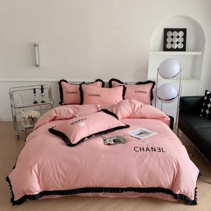 91家纺网 家纺一手货源 找家纺 （总）吾欢心 2025秋冬新款华夫格暖小棉小香风邂逅系列四件套