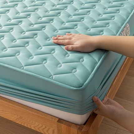 91家纺网 家纺一手货源 找家纺 （总）卡伦 2025新款原棉抗菌大豆纤维防水夹棉床笠