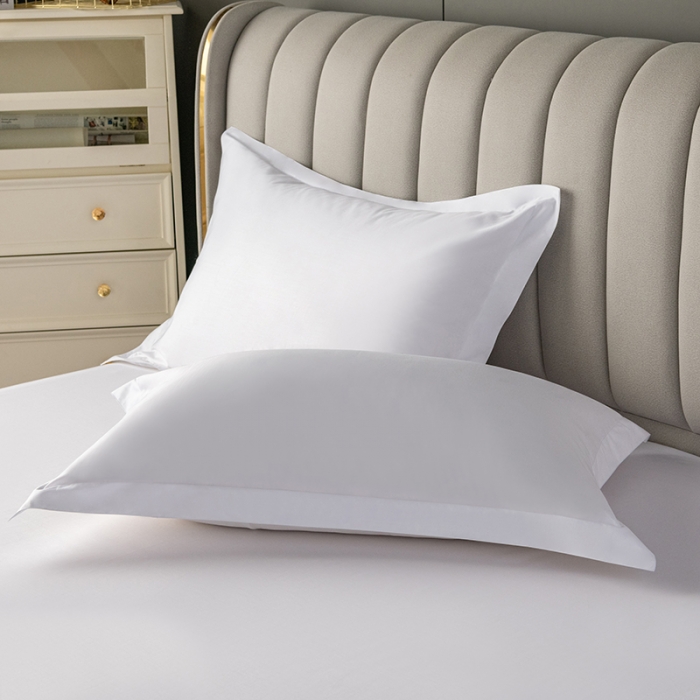 91家纺网 家纺一手货源 找家纺 2024新款五星级酒店宾馆四件套民宿喷气纯棉全棉40s贡缎纯白三件套