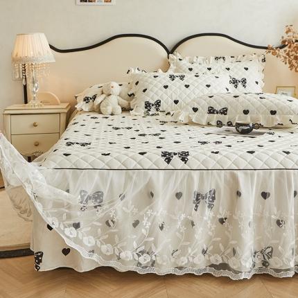 91家纺网 家纺一手货源 找家纺 好眠好梦 2023新款情人节系列--全棉蕾丝夹棉床裙 情人节