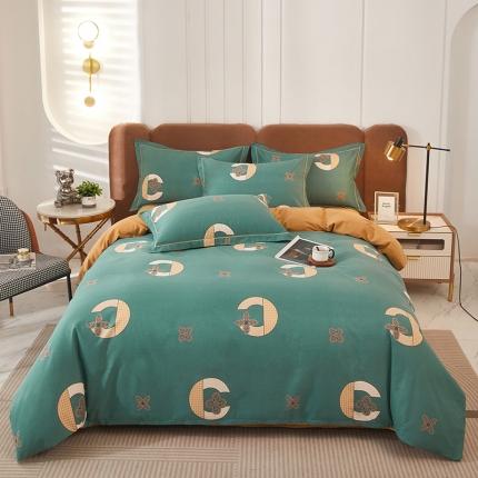 91家纺网 家纺一手货源 找家纺 （总）雲归梦 2023新款全棉AB版加厚四件套