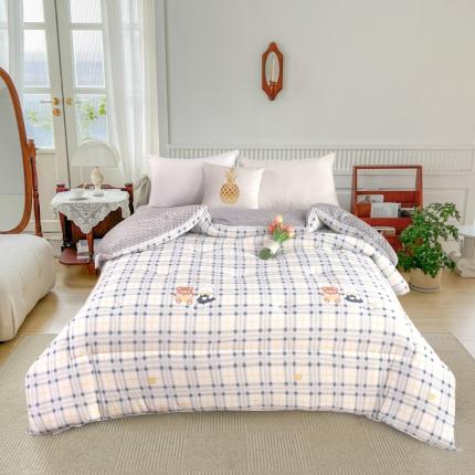 91家纺网 家纺一手货源 找家纺 （总）好欣怡 2024新款针织棉冬被春秋被豆豆被玉米被被芯直播