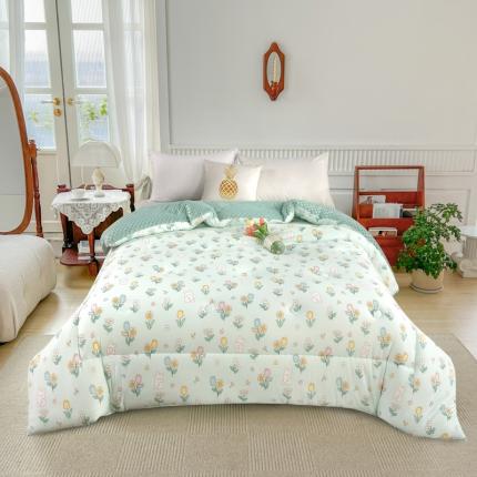 91家纺网 家纺一手货源 找家纺 （总）好欣怡 2024新款针织棉冬被春秋被豆豆被玉米被被芯直播