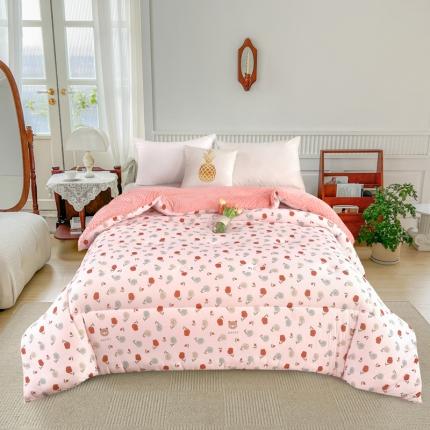 91家纺网 家纺一手货源 找家纺 （总）好欣怡 2024新款针织棉冬被春秋被豆豆被玉米被被芯直播