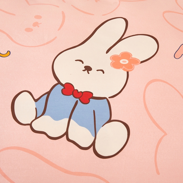 91家纺网 家纺一手货源 找家纺 雲归梦 2023新款全棉AB版加厚四件套 摇篮曲 粉