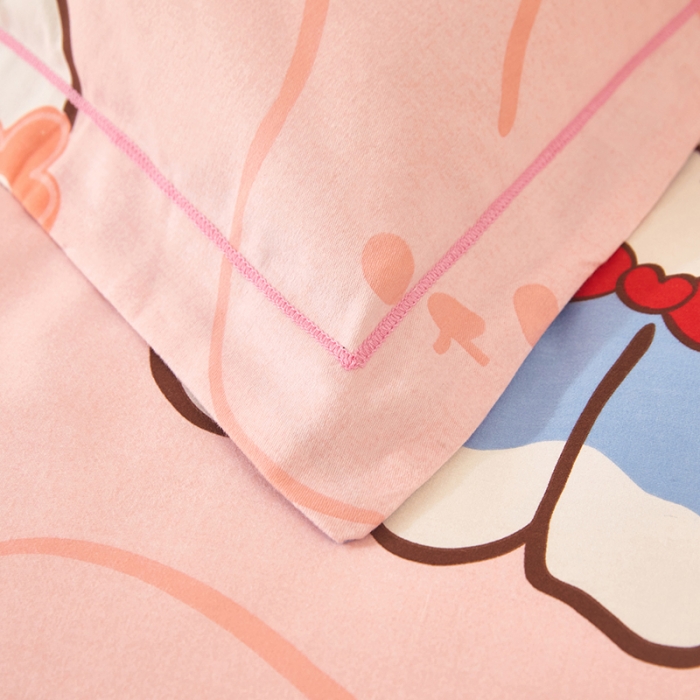 91家纺网 家纺一手货源 找家纺 雲归梦 2023新款全棉AB版加厚四件套 摇篮曲 粉