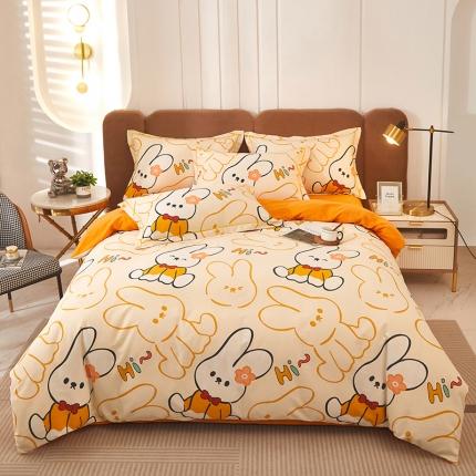 雲归梦 2023新款全棉AB版加厚四件套 摇篮曲 米