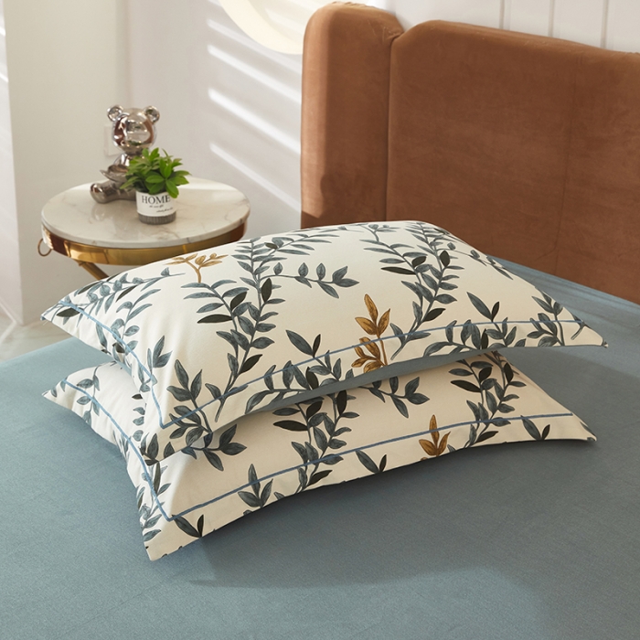 91家纺网 家纺一手货源 找家纺 雲归梦 2023新款全棉AB版加厚四件套 青青子衿 兰