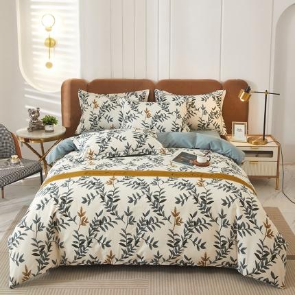 雲归梦 2023新款全棉AB版加厚四件套 青青子衿 兰