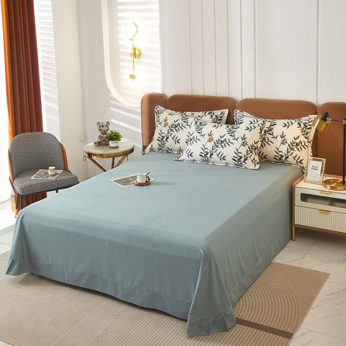 91家纺网 家纺一手货源 找家纺 雲归梦 2023新款全棉AB版加厚四件套 青青子衿 兰