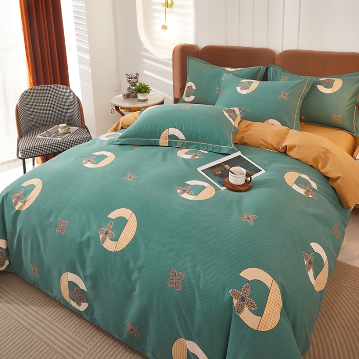 91家纺网 家纺一手货源 找家纺 雲归梦 2023新款全棉AB版加厚四件套 轻奢范