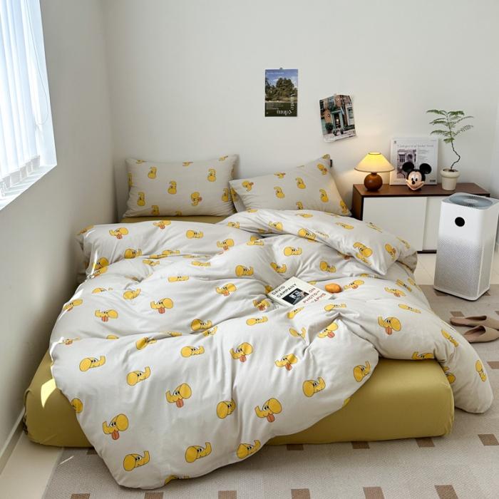 91家纺网 家纺一手货源 找家纺 （总）九花鹿2024活性印花全棉A类针织棉四件套