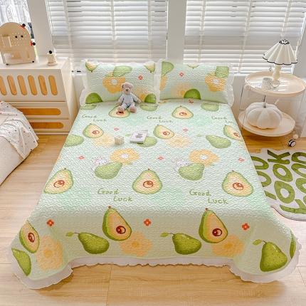 91家纺网 家纺一手货源 找家纺 岚吉 2025新款精梳棉珍珠棉小仙女款床盖三件套 牛油果兔