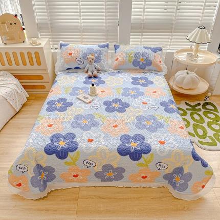 91家纺网 家纺一手货源 找家纺 岚吉 2025新款精梳棉珍珠棉小仙女款床盖三件套 情定花海