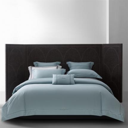 91家纺网 家纺一手货源 找家纺 高大尚 2023新款秋冬长绒棉磨毛四件套-克瑞格 克瑞格-极光蓝