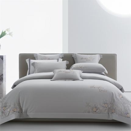 91家纺网 家纺一手货源 找家纺 高大尚 2023新款秋冬长绒棉磨毛四件套-奥菲 奥菲-绅士灰