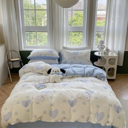 91家纺网 家纺一手货源 找家纺 （总）柚子 2023新款全棉针织印花四件套