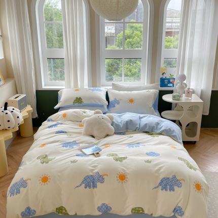 91家纺网 家纺一手货源 找家纺 （总）柚子 2023新款全棉针织印花四件套