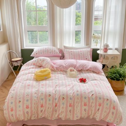 91家纺网 家纺一手货源 找家纺 （总）柚子 2023新款全棉针织印花四件套