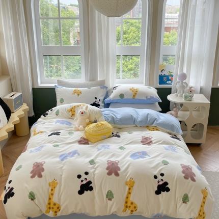 91家纺网 家纺一手货源 找家纺 （总）柚子 2023新款全棉针织印花四件套