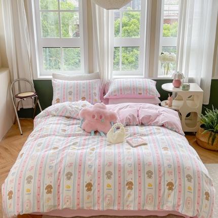 91家纺网 家纺一手货源 找家纺 （总）柚子 2023新款全棉针织印花四件套