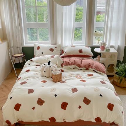 91家纺网 家纺一手货源 找家纺 （总）柚子 2023新款全棉针织印花四件套