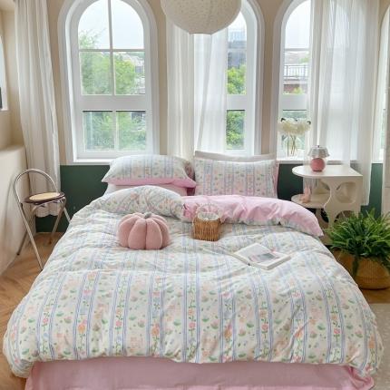 91家纺网 家纺一手货源 找家纺 （总）柚子 2023新款全棉针织印花四件套