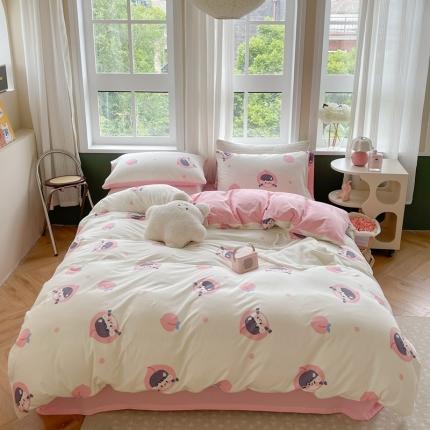 91家纺网 家纺一手货源 找家纺 （总）柚子 2023新款全棉针织印花四件套