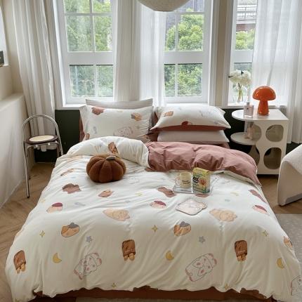 91家纺网 家纺一手货源 找家纺 （总）柚子 2023新款全棉针织印花四件套