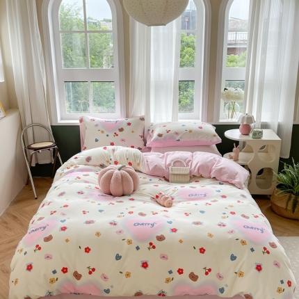 91家纺网 家纺一手货源 找家纺 （总）柚子 2023新款全棉针织印花四件套