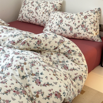 91家纺网 家纺一手货源 找家纺 （总）九花鹿2024活性印花全棉A类针织棉四件套