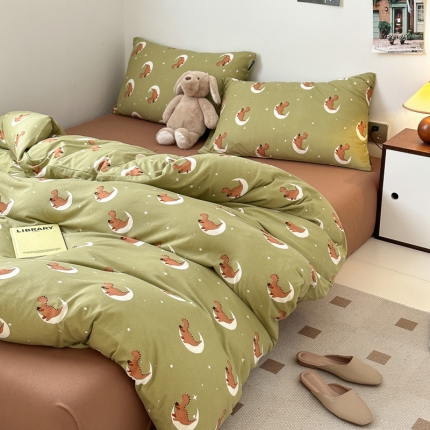 91家纺网 家纺一手货源 找家纺 （总）九花鹿2024活性印花全棉A类针织棉四件套