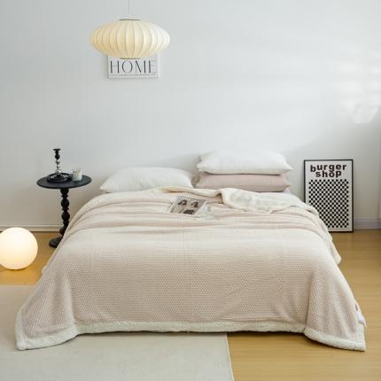 91家纺网 家纺一手货源 找家纺 总 羋多 2023年新款AB版提花玫瑰绒羊羔绒塔芙绒羊羔绒毯子舒棉绒毛毯