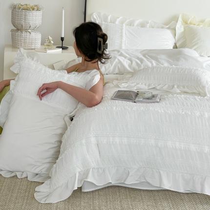 91家纺网 家纺一手货源 找家纺 （总）玛奇朵2023全棉有氧精梳水洗棉弹力雪纺纱-伊丽莎白系列四件套