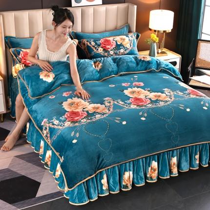 莱凯家纺 2023新款牛奶绒轻奢四件套【七斤】花韵柔情