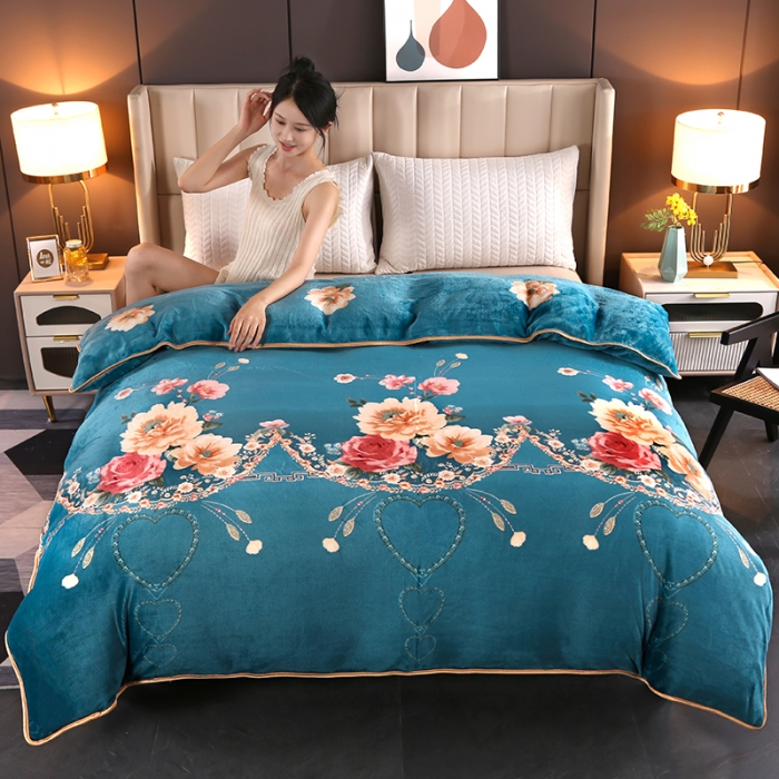 91家纺网 家纺一手货源 找家纺 莱凯家纺 2023新款牛奶绒轻奢四件套【七斤】花韵柔情