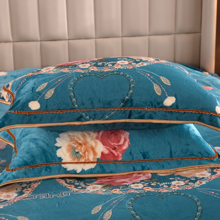 91家纺网 家纺一手货源 找家纺 莱凯家纺 2023新款牛奶绒轻奢四件套【七斤】花韵柔情