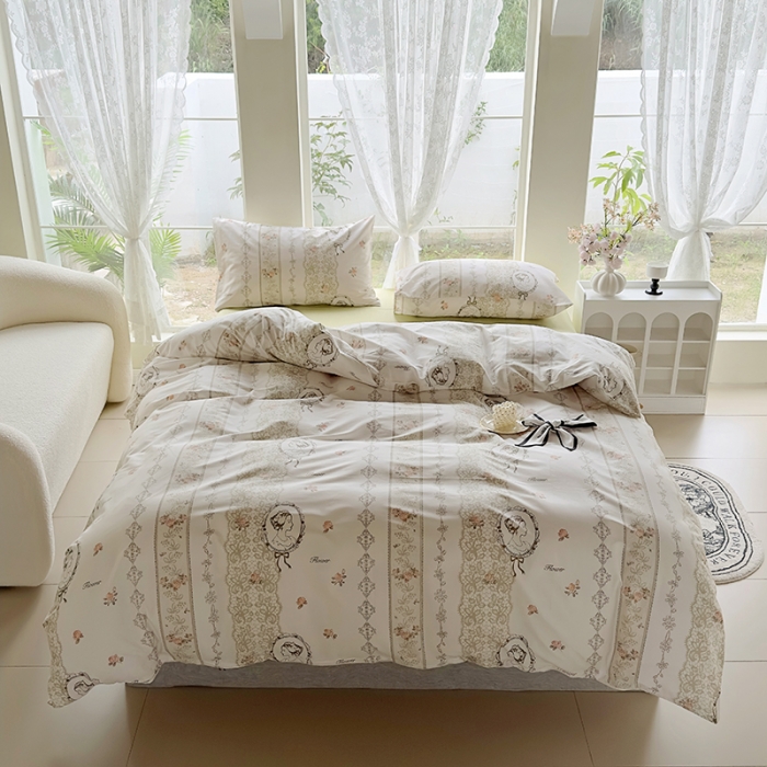 91家纺网 家纺一手货源 找家纺 怡家居 2023新款全棉四件套7月新花色 浪漫恋人