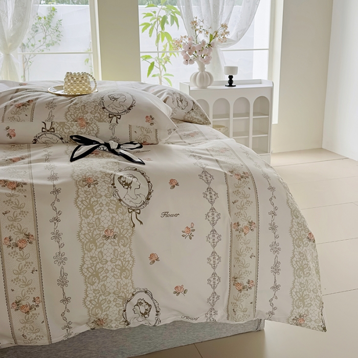 91家纺网 家纺一手货源 找家纺 怡家居 2023新款全棉四件套7月新花色 浪漫恋人