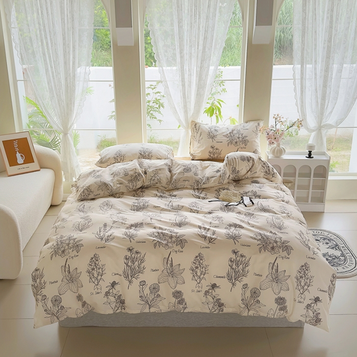 91家纺网 家纺一手货源 找家纺 怡家居 2023新款全棉四件套7月新花色 暮秋