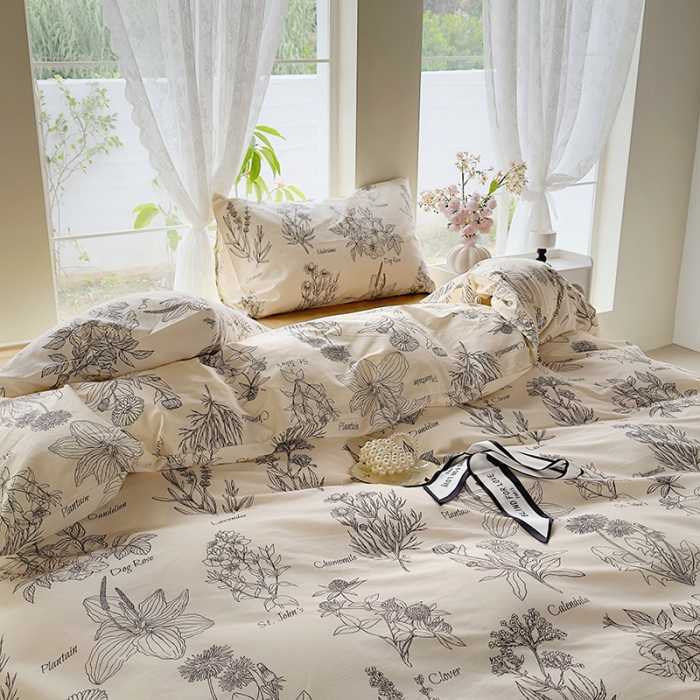 91家纺网 家纺一手货源 找家纺 怡家居 2023新款全棉四件套7月新花色 暮秋