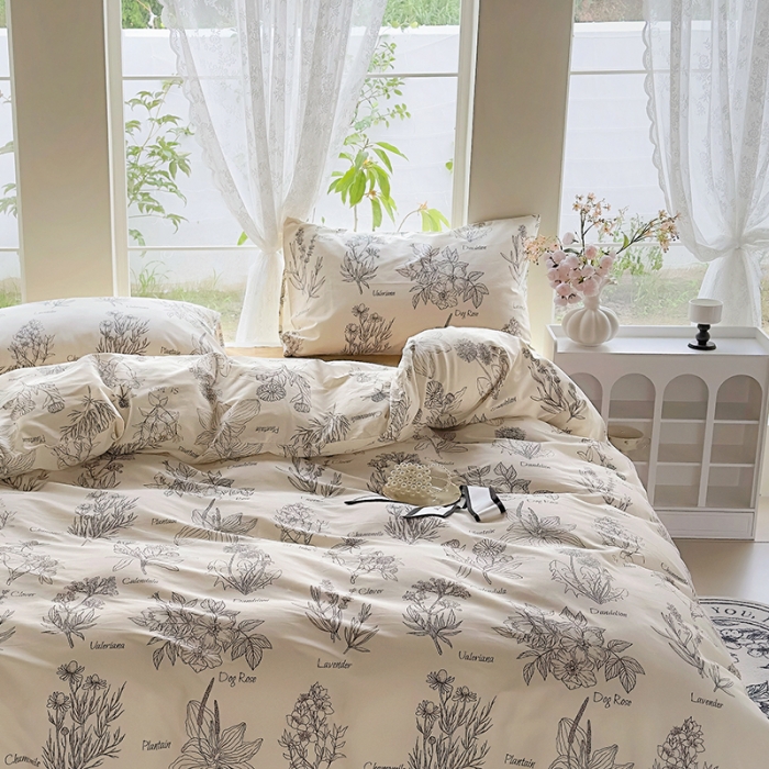 91家纺网 家纺一手货源 找家纺 怡家居 2023新款全棉四件套7月新花色 暮秋