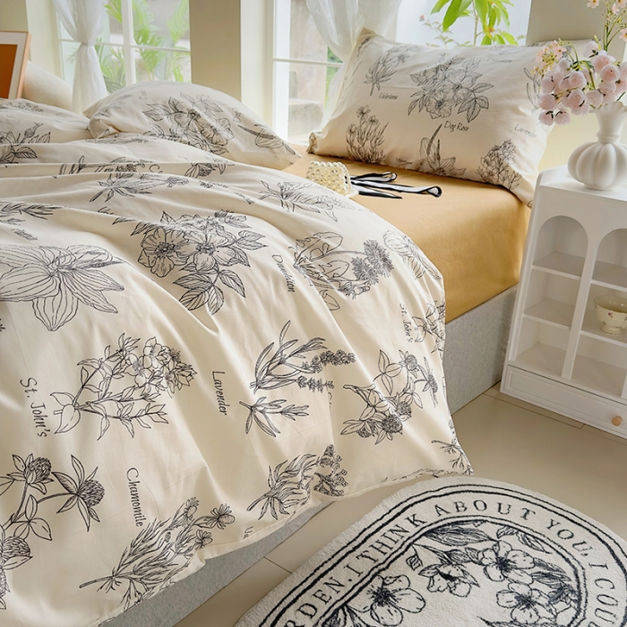 91家纺网 家纺一手货源 找家纺 怡家居 2023新款全棉四件套7月新花色 暮秋