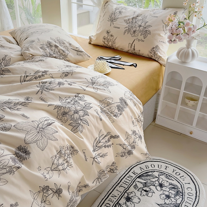 91家纺网 家纺一手货源 找家纺 怡家居 2023新款全棉四件套7月新花色 暮秋