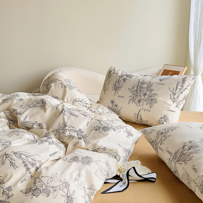 91家纺网 家纺一手货源 找家纺 怡家居 2023新款全棉四件套7月新花色 暮秋