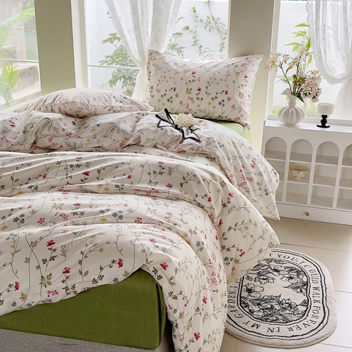 91家纺网 家纺一手货源 找家纺 怡家居 2023新款全棉四件套7月新花色 凝香