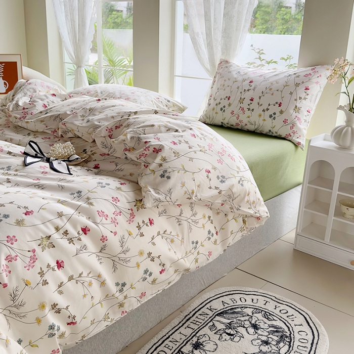 91家纺网 家纺一手货源 找家纺 怡家居 2023新款全棉四件套7月新花色 凝香